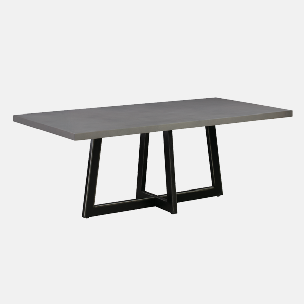 TORRE RECTANGLE DINNING TABLE - DARK GREY/BLACK