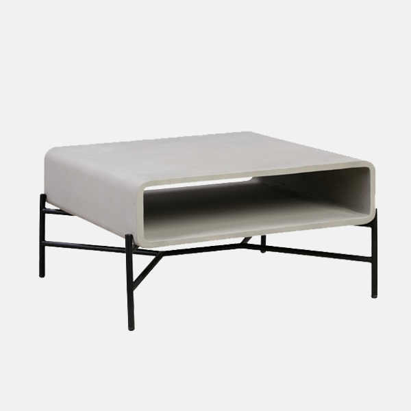 MONOBOX SQUARE COFFEE TABLE 75CM - LIGHT GREY/BLACK