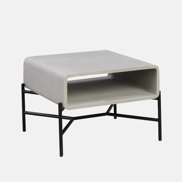 MONOBOX SQUARE COFFEE TABLE 60CM - LIGHT GREY/BLACK