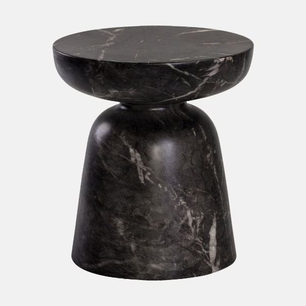 MOKI TALL SIDE TABLE - BLACK MARBLE